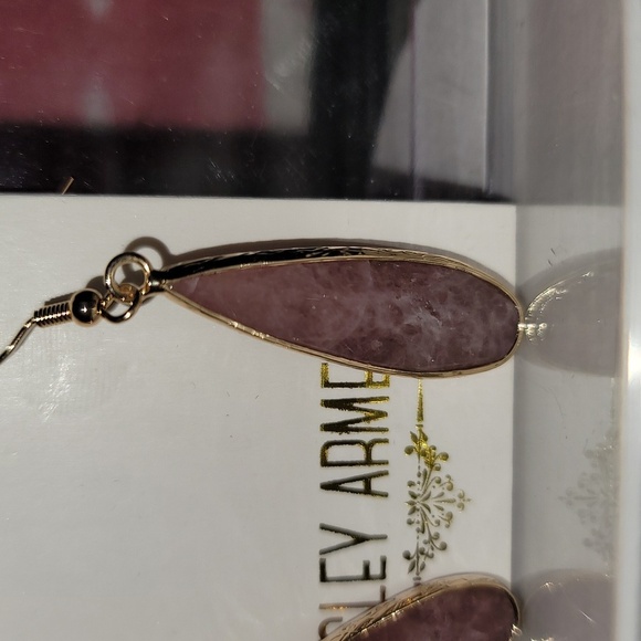 Kinsley Armelle Gold and Purple Teardrop Earrings - Picture 3 of 4